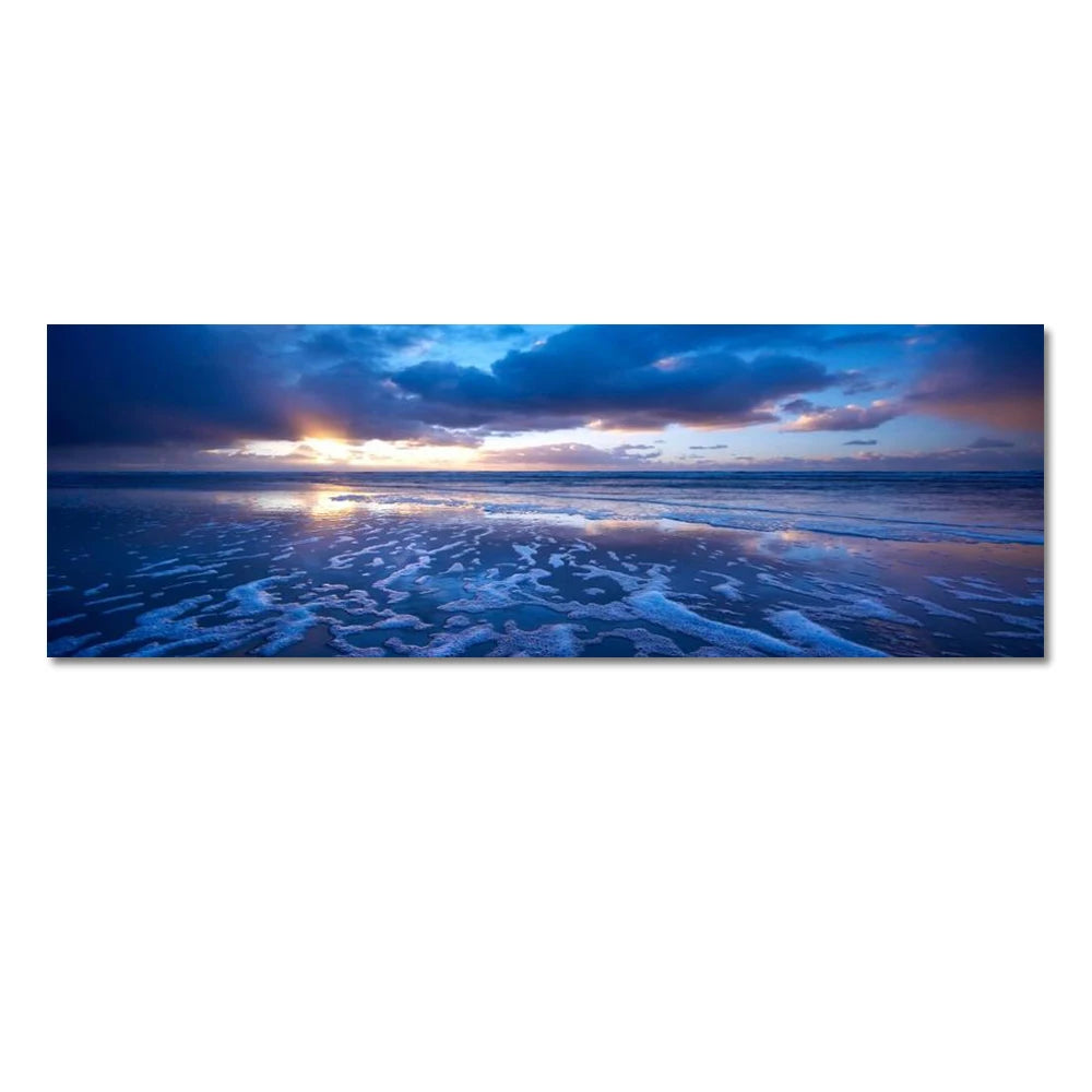 Modern Natural Beach Landscape Wall Art Poster Prints Sea Sunset Aesthetics Canvas Painting Picture for Living Room Home Decor
