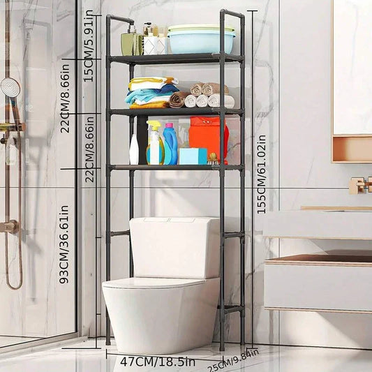 Bathroom Storage Rack Over The Toilet Shelf Multilayer Space Saver Organizer Multi-Functional Wall Hanging Toilet Storage Rack