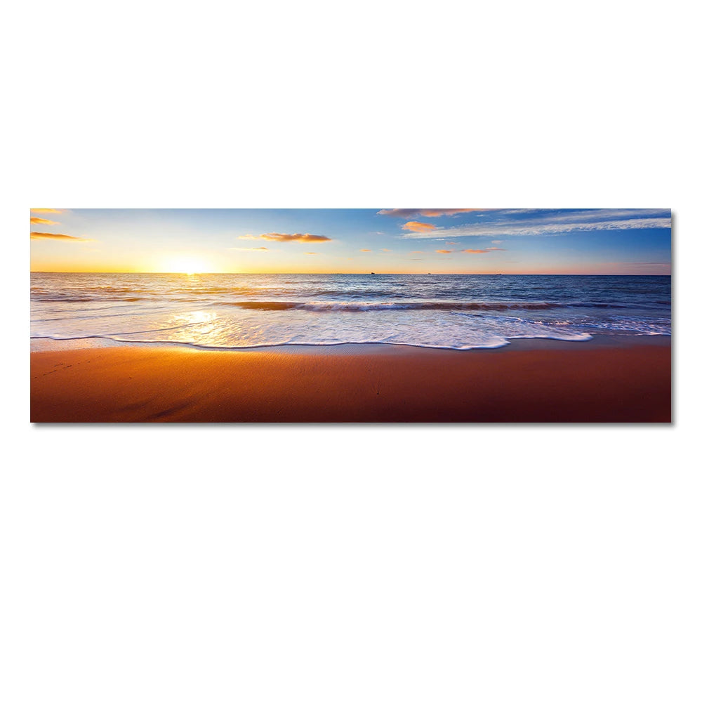 Modern Natural Beach Landscape Wall Art Poster Prints Sea Sunset Aesthetics Canvas Painting Picture for Living Room Home Decor