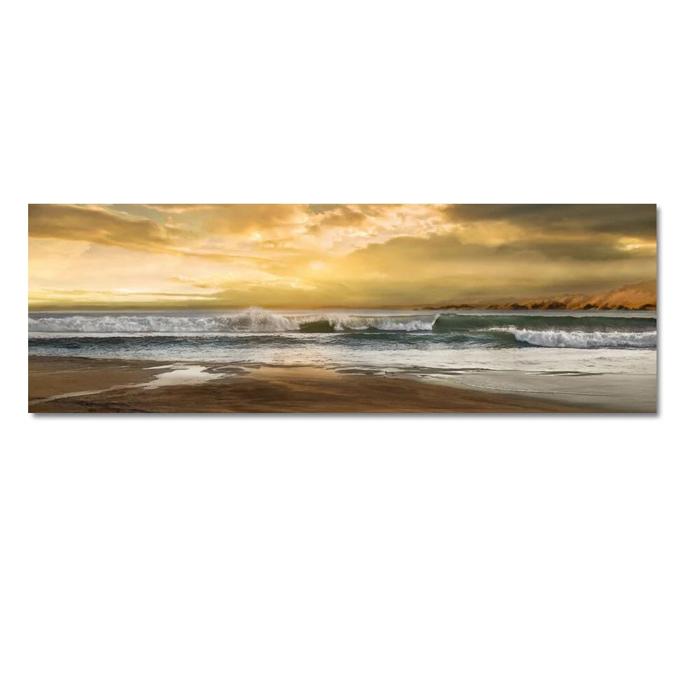 Modern Natural Beach Landscape Wall Art Poster Prints Sea Sunset Aesthetics Canvas Painting Picture for Living Room Home Decor
