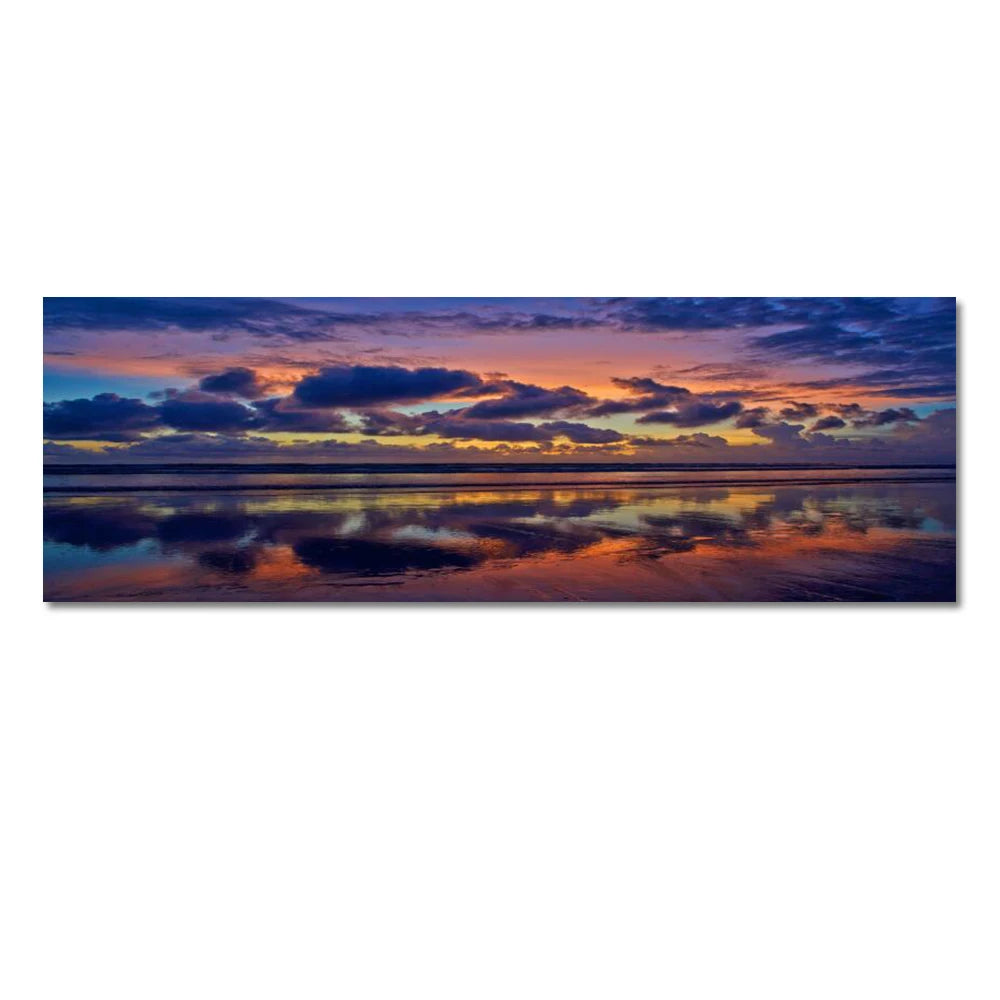 Modern Natural Beach Landscape Wall Art Poster Prints Sea Sunset Aesthetics Canvas Painting Picture for Living Room Home Decor